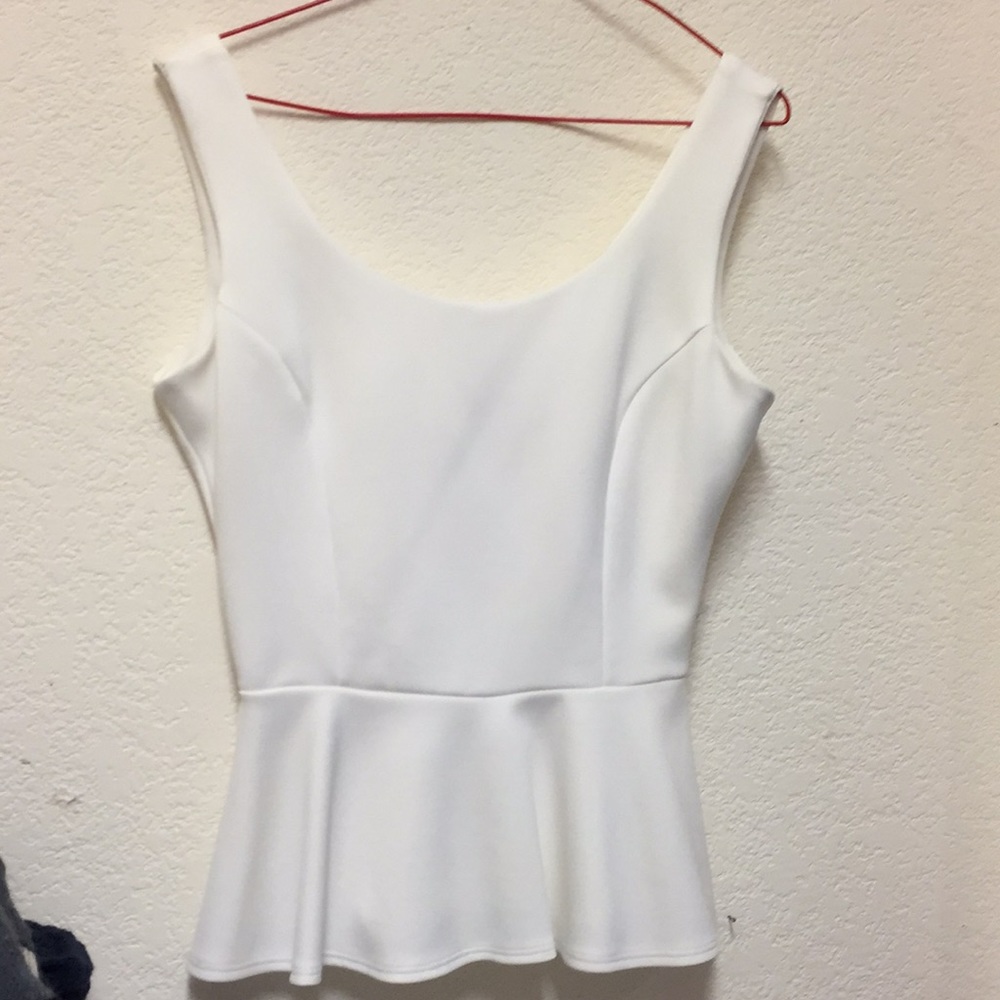 White peplum top